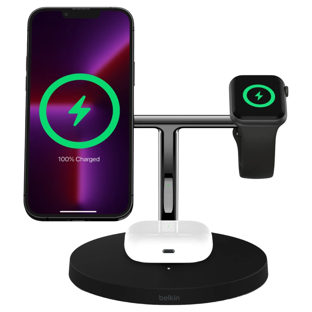 Belkin 3-in-1 Wireless Charger with Official MagSafe Charging 15W